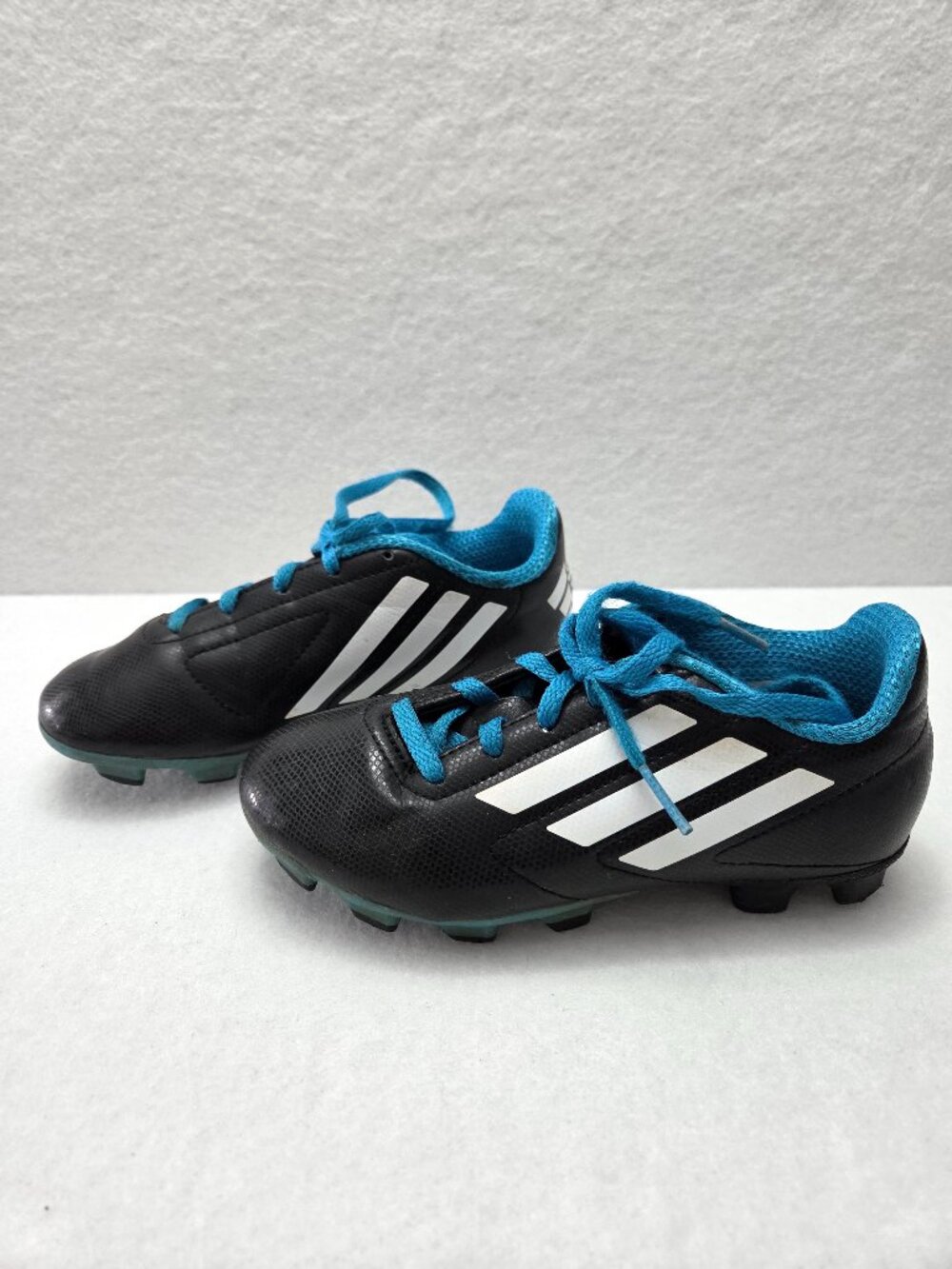 Adidas Boys Soccer Cleats Black Blue Youth Size 12.5K